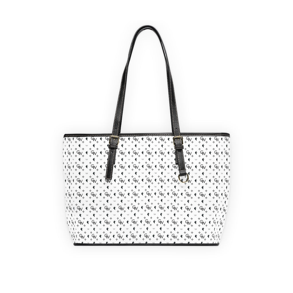 GWS Essentials/MONOGRAM Leather Tote Bag - White – Glitter Worthy